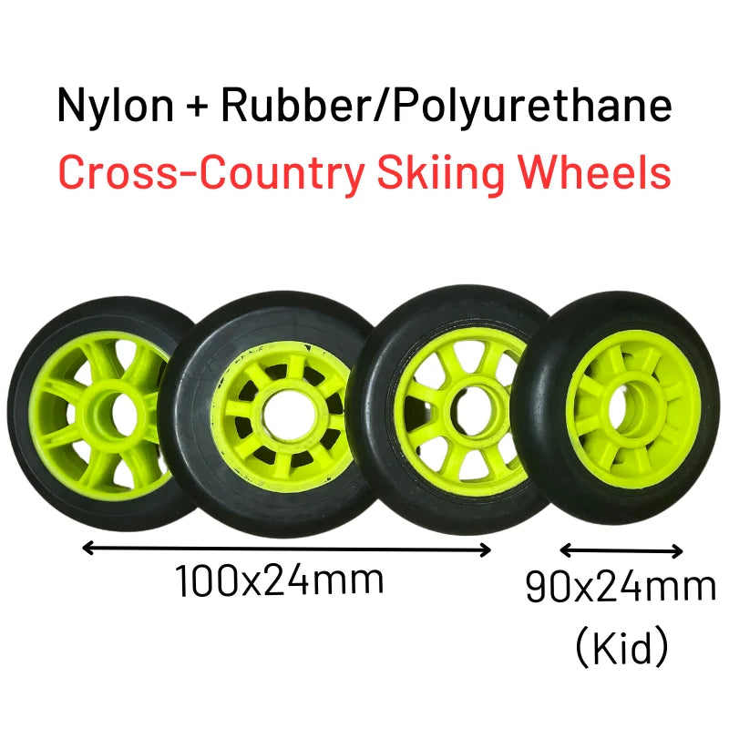 ACTAMID Nordic Rollerskic Replace Nylon Wheel 100X24MM MEDIUM SPEED INLINE SKATE WHEELS polyurethane wheels For Training.
